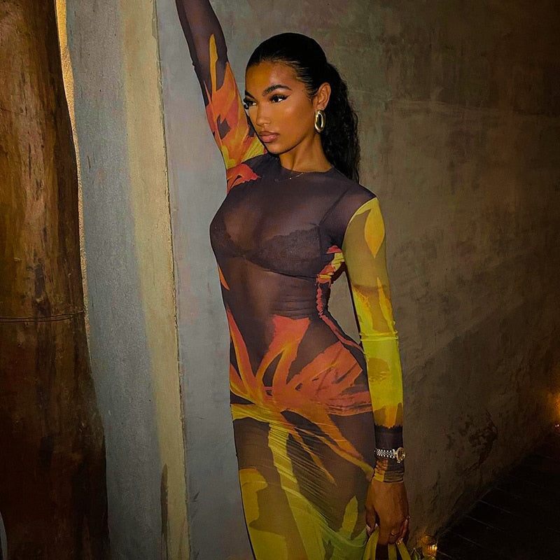 Maxiklänning Dam Bredskuren Polyester Ankellång-1