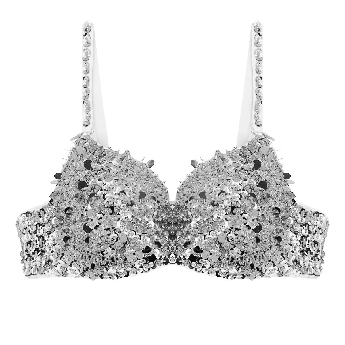 Dam BH Monokrom Paljetter Justerbara Band Bomull Polyester 8