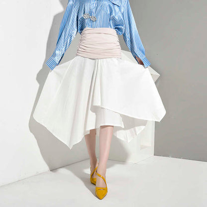 Asymmetrisk Midi Damklänning i Mjuk Bomull – Elegant Design för Fest och Vardag 3