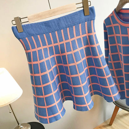 Kvinnors Rockset Långärmad Topp Minikjol Bomull-2