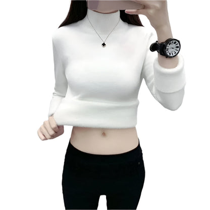 Variant image for Stickad Dam Tröja Mönstrad Plysch för Höst och Vinter-1