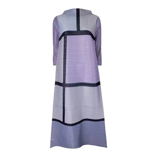 Kvinnors Midi Klänning Flödande Polyester-1