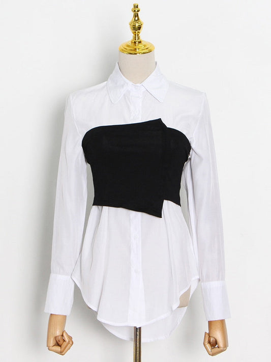Dam Blus Långärmad Mjuk Bomull Polyester-1