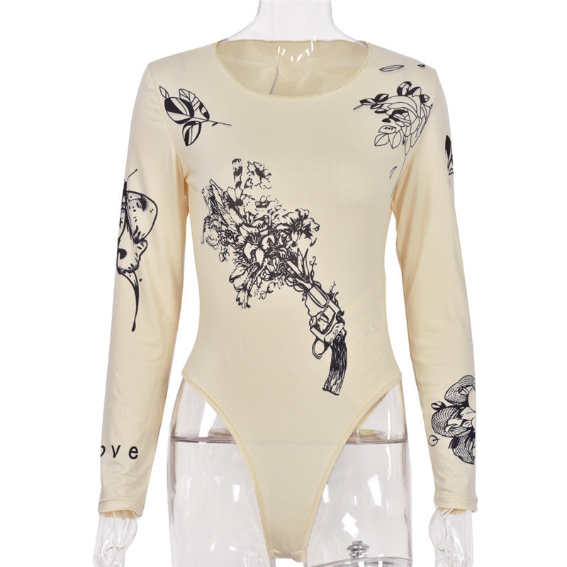 Kvinnors Bodycon Klänning Utskrifter Mjuk Spandex-5
