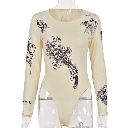 Kvinnors Bodycon Klänning Utskrifter Mjuk Spandex-5
