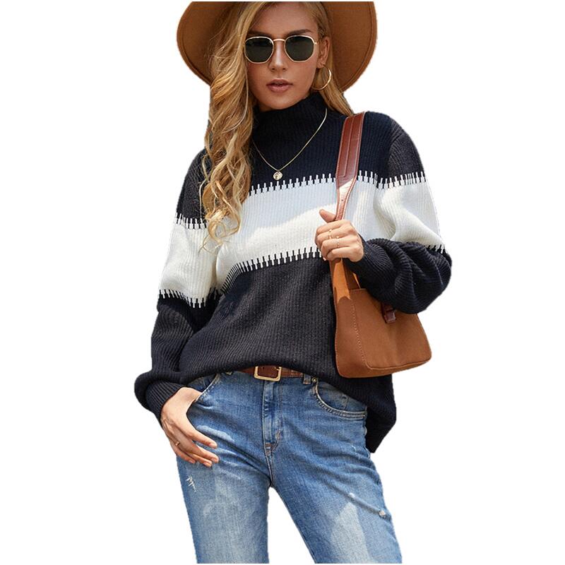 Variant image for Dam Turtleneck Tröja Mjuk Stickad Elegant Komfortabel-5