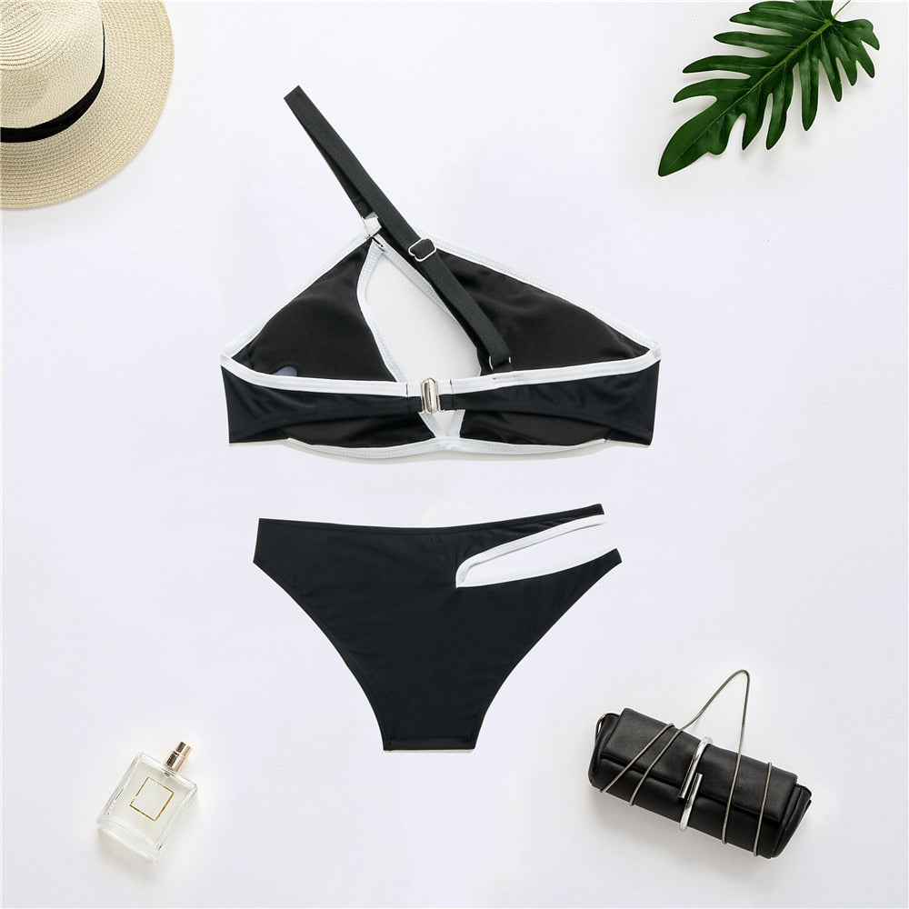 Dam Tvådelad Bikini Blommig Polyester för Badkläder-6