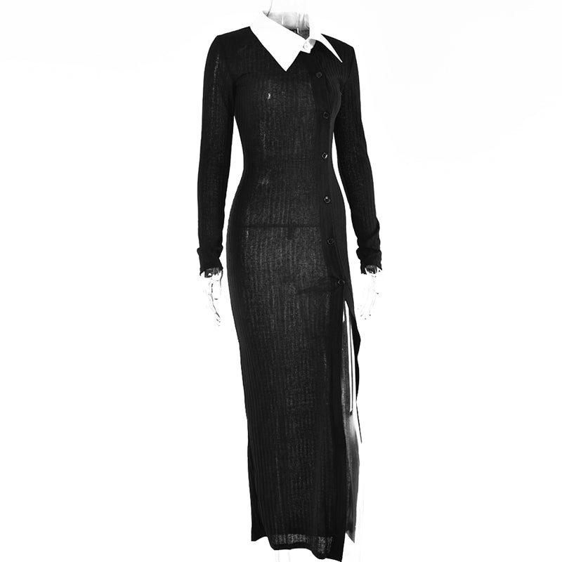 Maxiklänning Dam Transparent Design Polyester Spandex-1