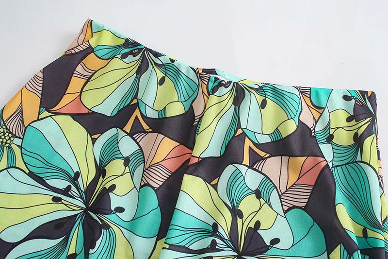 Blommönstrade Byxor med Resår i Midjan för Dam – Vristlängd, Lös Passform, Polyester 6