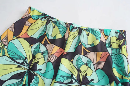 Blommönstrade Byxor med Resår i Midjan för Dam – Vristlängd, Lös Passform, Polyester 6