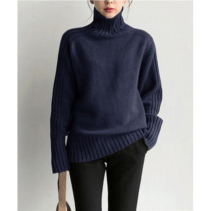 Överdimensionerad Turtleneck Tröja för Kvinnor i Mjuk Tyg – Avslappnad Design, Perfekt för Alla Tillfällen 9