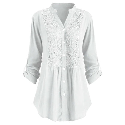 Dam Blus Vintageinspirerad Lätt 100% Bomull-1