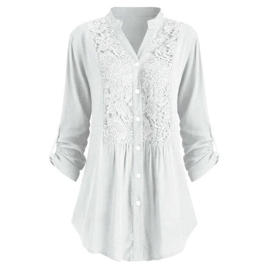 Dam Blus Vintageinspirerad Lätt 100% Bomull-1