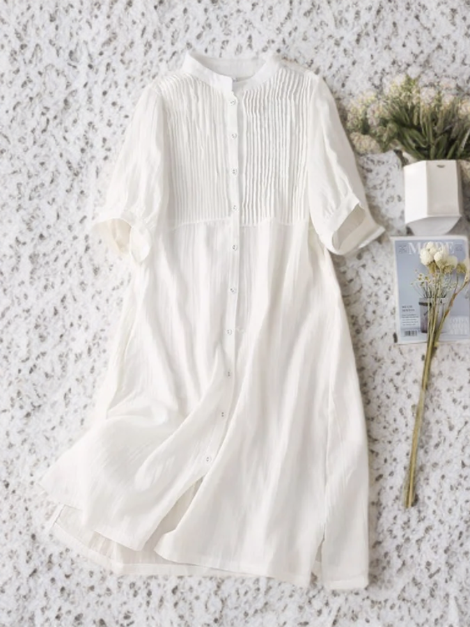 Dam Fällbar Retro Klänning Lätt och Luftig för Sommar och Fest-1