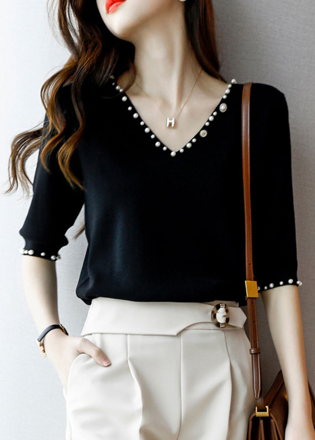 Kvinnors Stickad Klänning Elegant Akryl-2