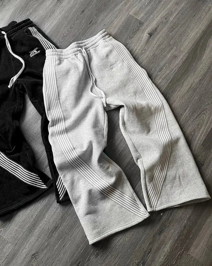 Mäns Joggingbyxor Retro Stil Polyester med Ränder-2