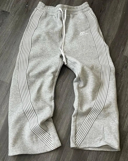 Mäns Joggingbyxor Retro Stil Polyester med Ränder-1