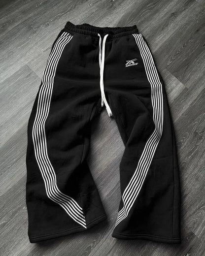 Mäns Joggingbyxor Retro Stil Polyester med Ränder-5