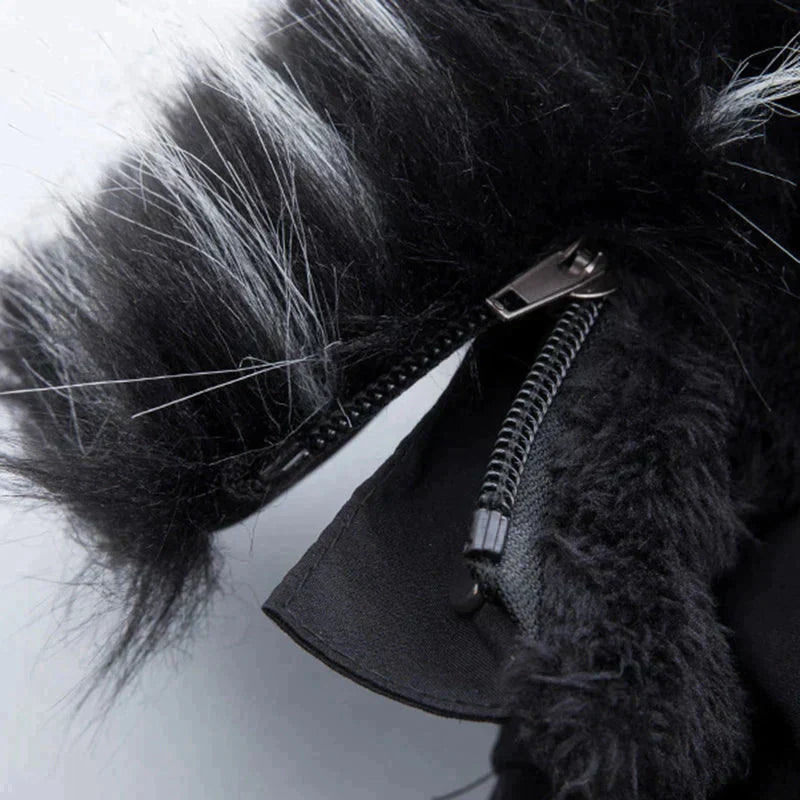 Dam Vinterjacka Parka Fleecefoder Organisk Bomull Återvunnen Polyester-4