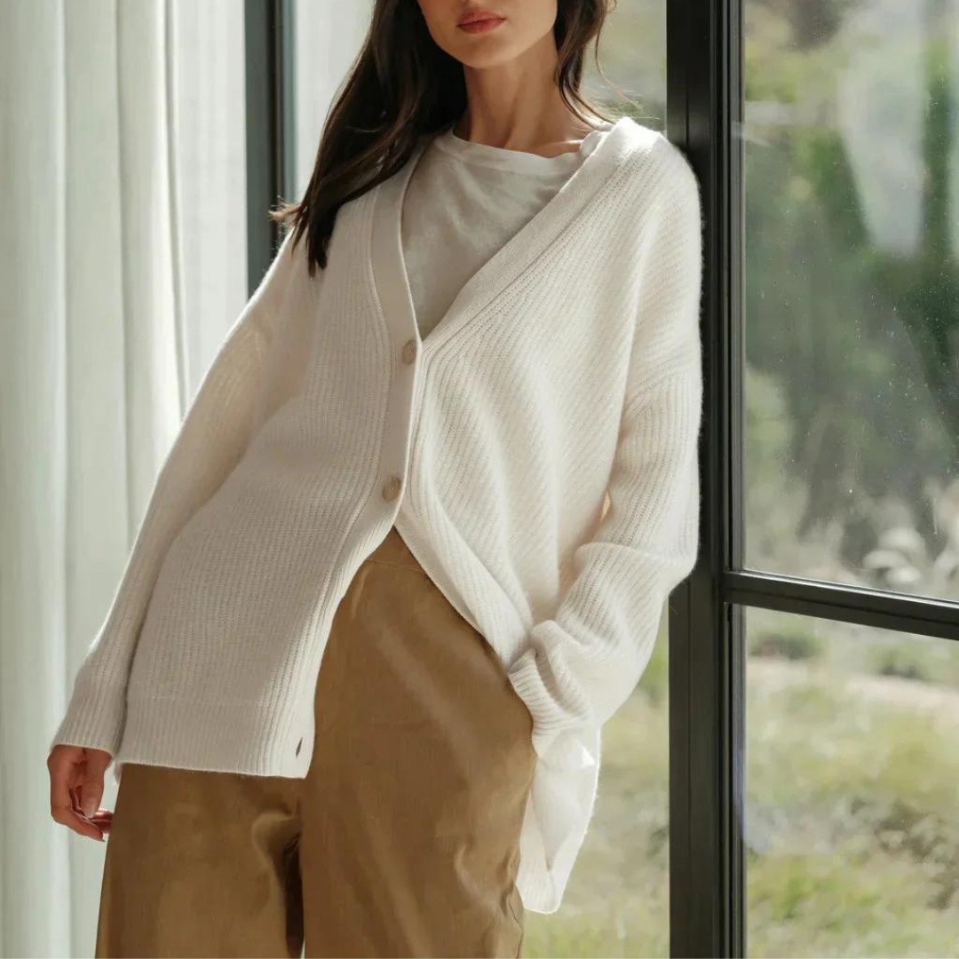 Dam Kardigan Tidlös Stil Konstgjord Kashmir-3