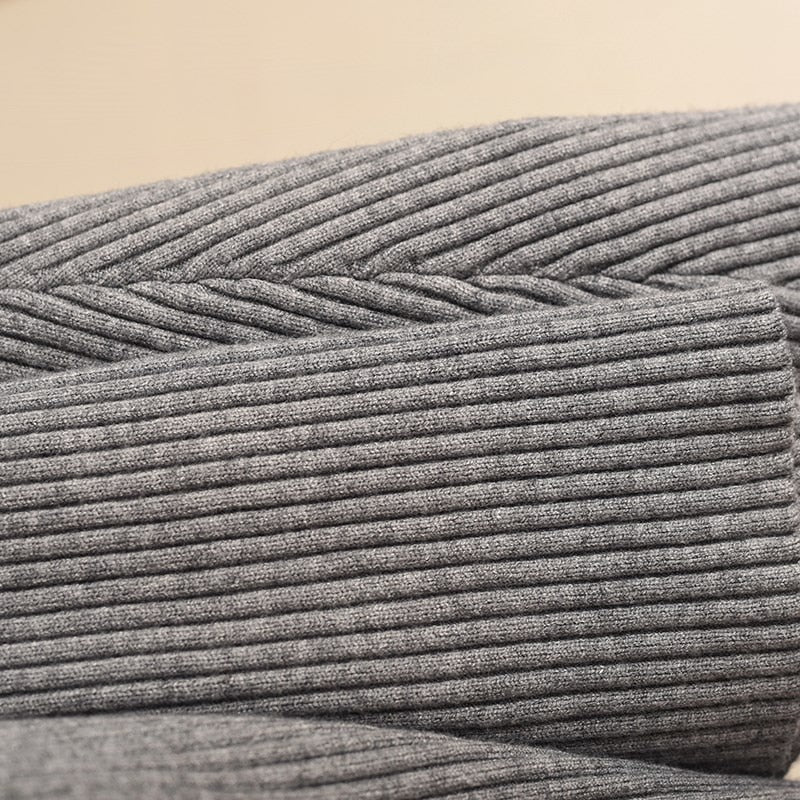 Kvinnors Mini Klänning A-Linje Rund Hals Stickad Bomull-6