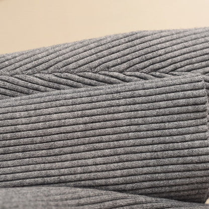 Kvinnors Mini Klänning A-Linje Rund Hals Stickad Bomull-6