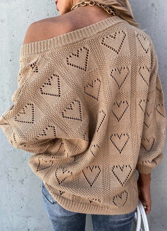 Dam Stickad Tröja V-hals Akryl Långärmad-4