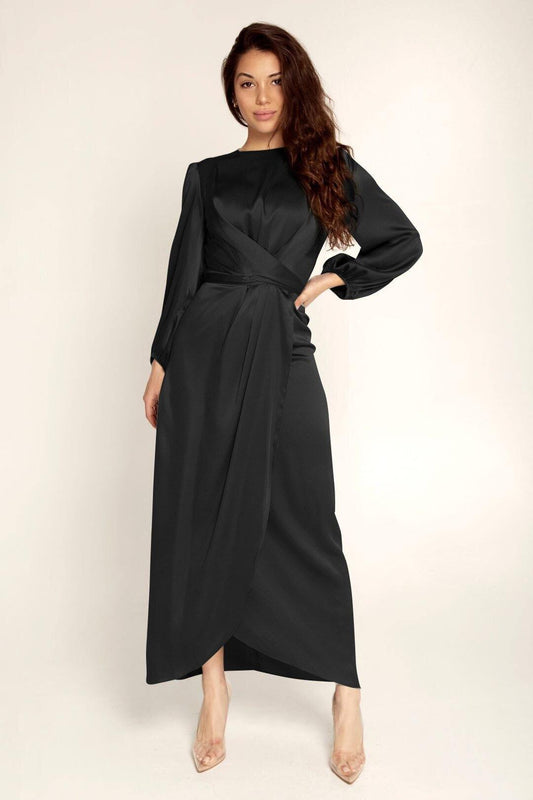 Dam Klänning Elegant Draperad Polyester För Speciella Tillfällen-1