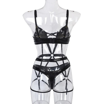 Damunderkläder Set Sexiga Polyester med Urtag och Tight Passform-5