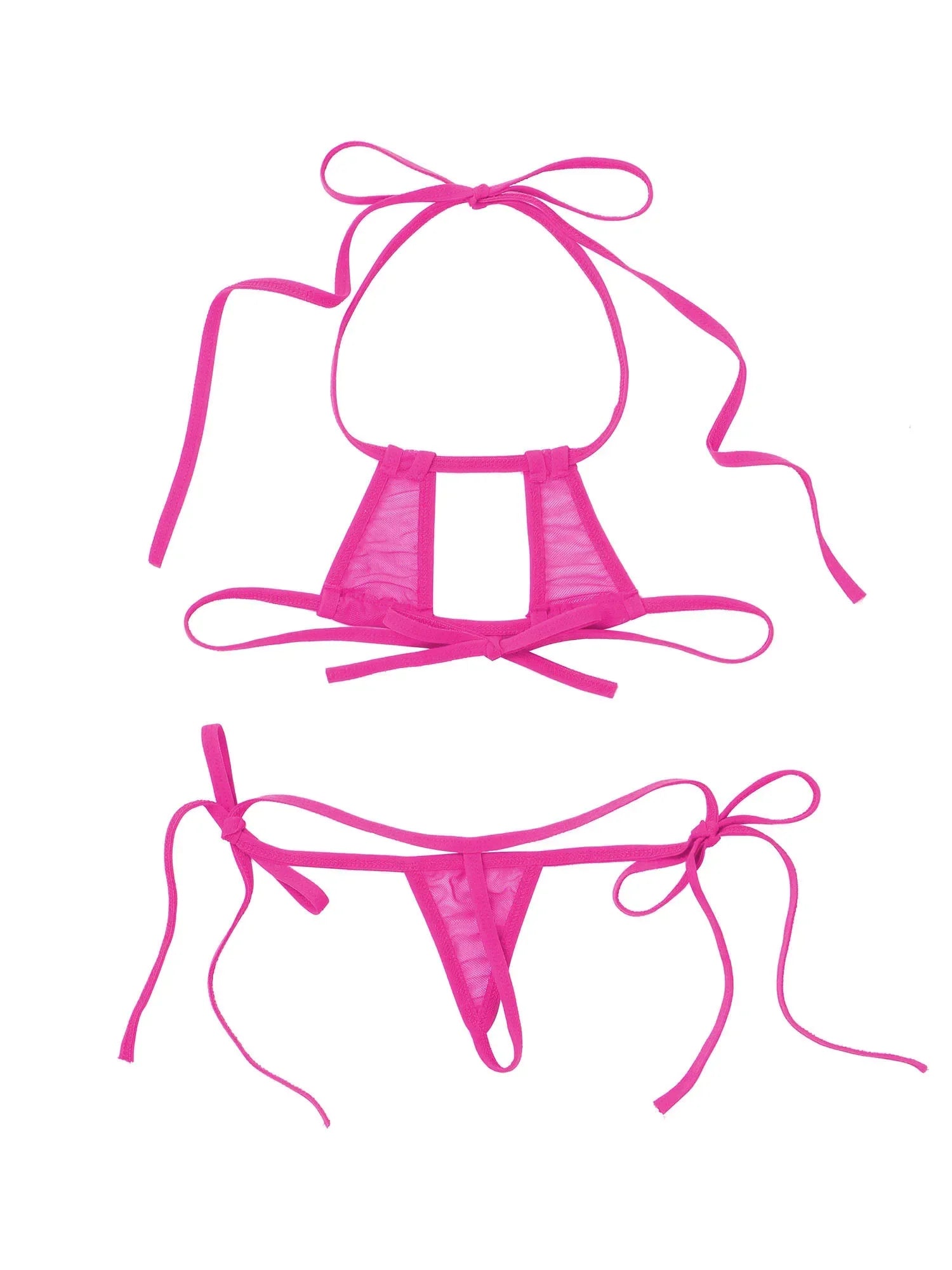 Dam Bikiniuppsättning Polyester Spandex-4