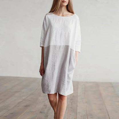 Variant image for Dam Klänning Elegant Linne för Alla Tillfällen-5