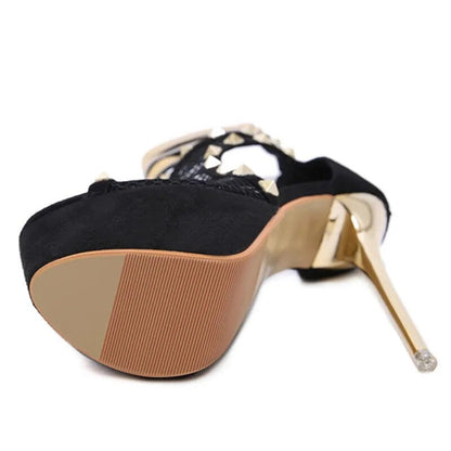 Dam Plattformspumpar Mesh Halkfri Sula Mjuk PU Innersula-6