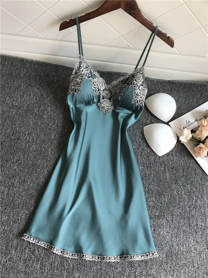 Dam Nattklänning Ärmlös Mjuk Rayon-4