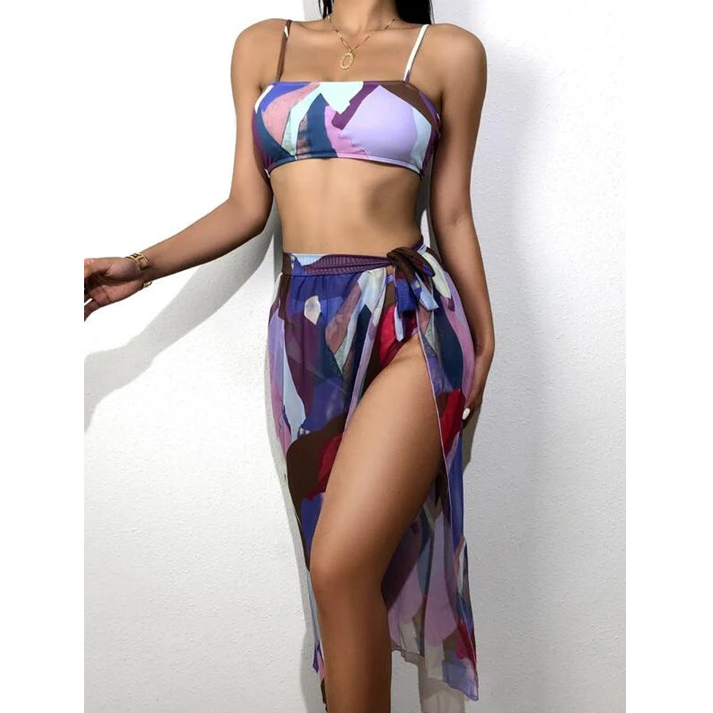 Dam Bikini Set Transparent Sarong Polyester Spandex-5