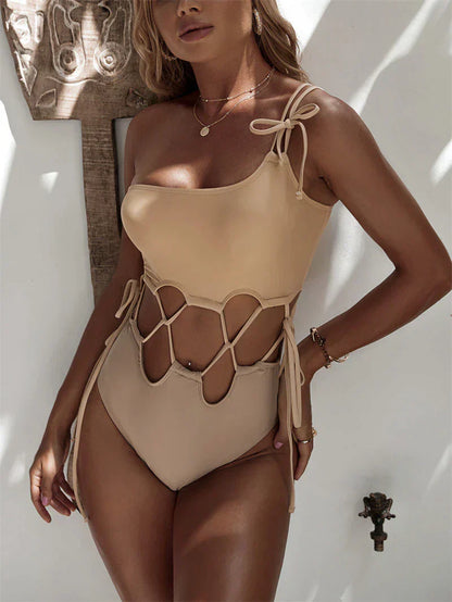 Dam Bikini Set Halsringning Lätt Material Elegant Design-2