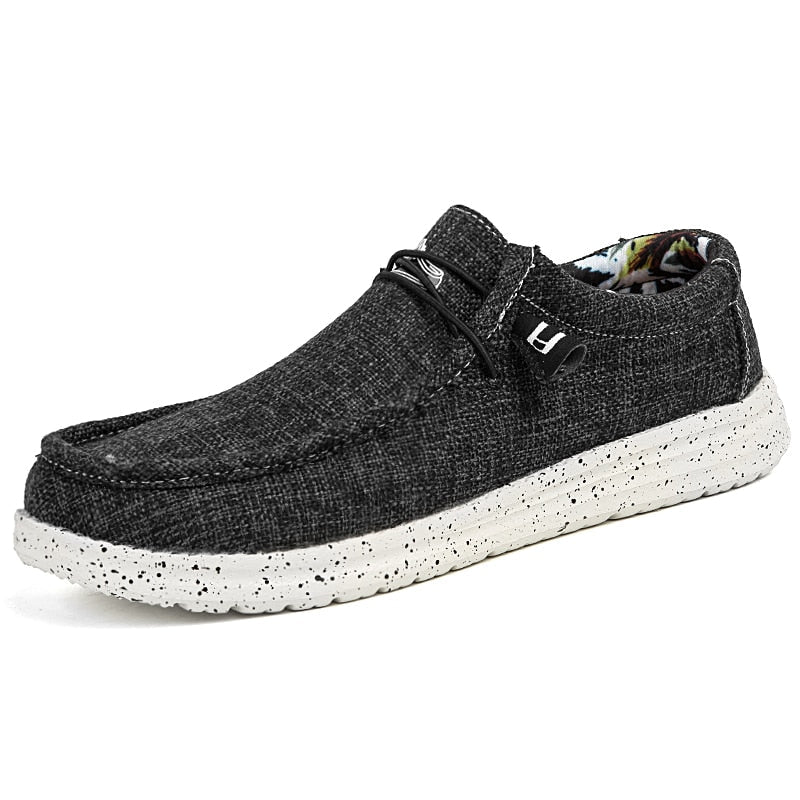 Herr Loafers Canvas Avslappnad Stil Gummisula 1