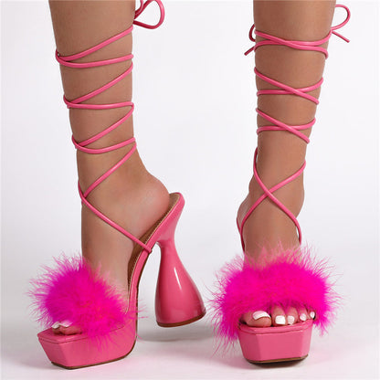 Variant image for Dam Sandaler Gladiatorsandal PU Spetsuppspänning Hög Klack-4