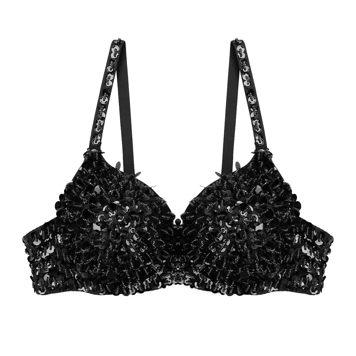 Dam BH Monokrom Paljetter Justerbara Band Bomull Polyester 9