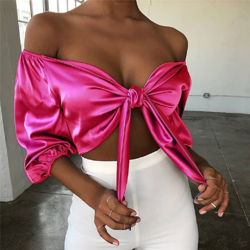 Dam Satin Top Modern Stil 4