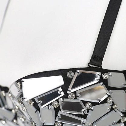 Dam Ärmlös Festtopp med Strassdetaljer Spandex Polyester-3