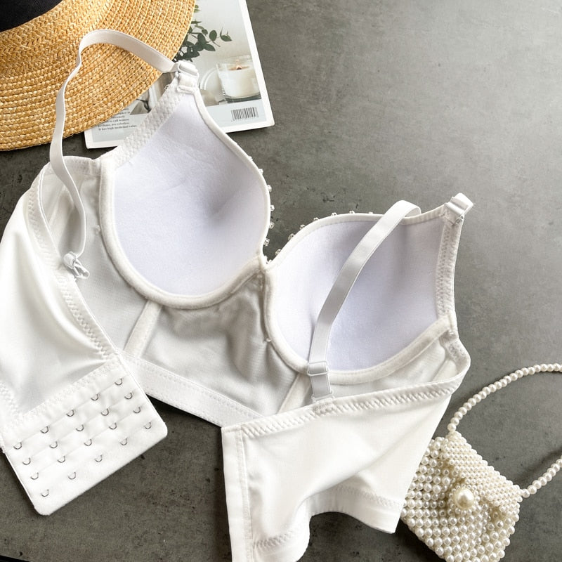 Kvinnors Festtopp Spaghetti Band Polyester med Strass och Tofsar-2