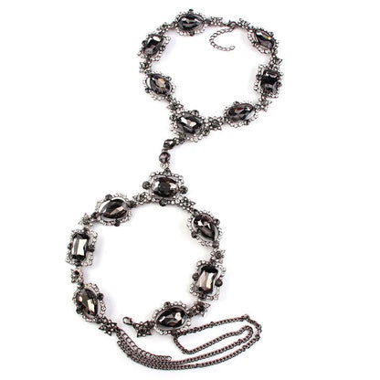 Kvinnors Kroppsmycken Geometrisk Zinklegation med Strass-4