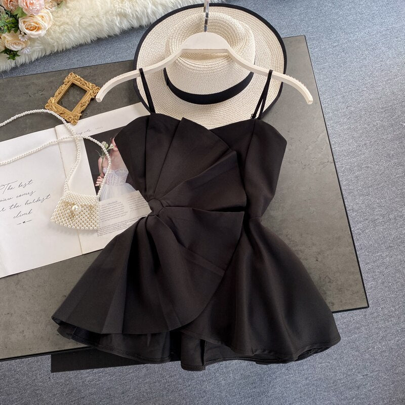 Variant image for Dam Blus Spaghetti Band Polyester Ruffles Avslappnad Passform-2