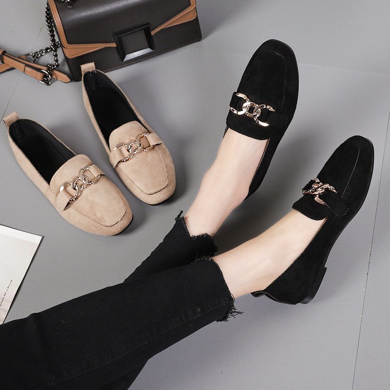Kvinnors Loafers Fyrkantig Tå PU-material-2
