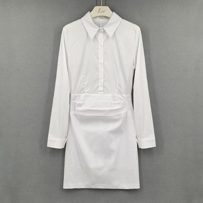 Kvinnors Miniklänning Lång Ärmar Vikta Krage Polyester 1