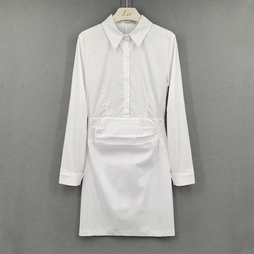 Kvinnors Miniklänning Lång Ärmar Vikta Krage Polyester 1