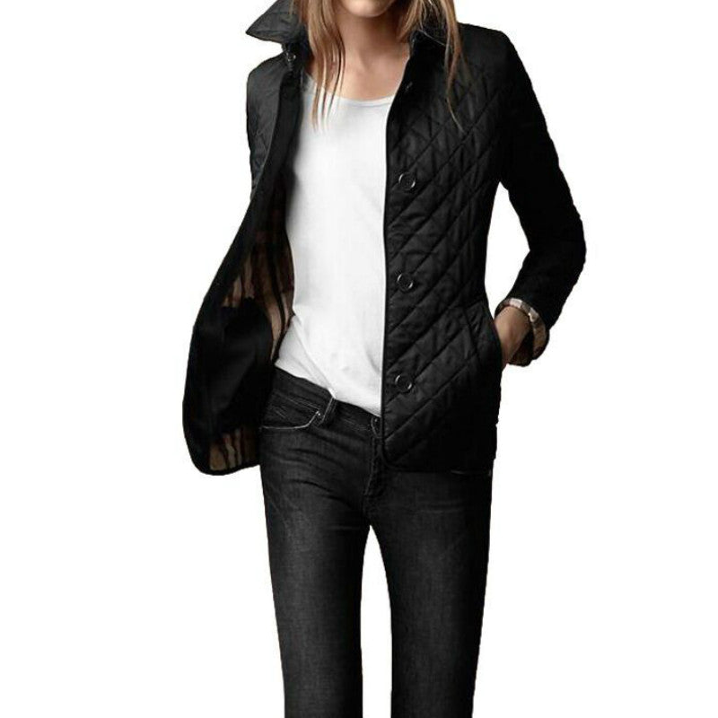 Dam Vinterjacka Slim-Fit Bomull Klassisk Design-3