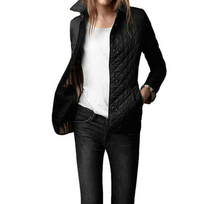 Dam Vinterjacka Slim-Fit Bomull Klassisk Design-3