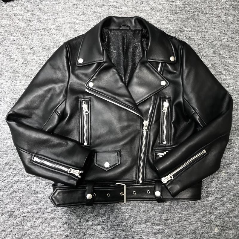 Damjacka Syntetläder Långa Ärmar Modern Stil-4