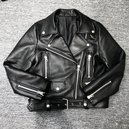 Damjacka Syntetläder Långa Ärmar Modern Stil-4